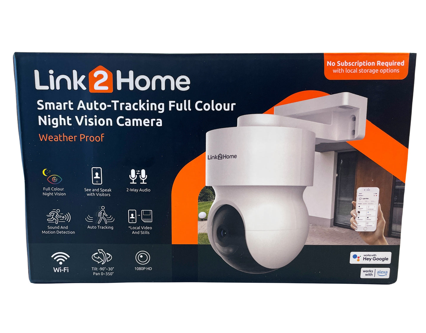 Link2Home ODRCAMPT2 Smart Outdoor Security Camera Full Colour Night Vision 1080p