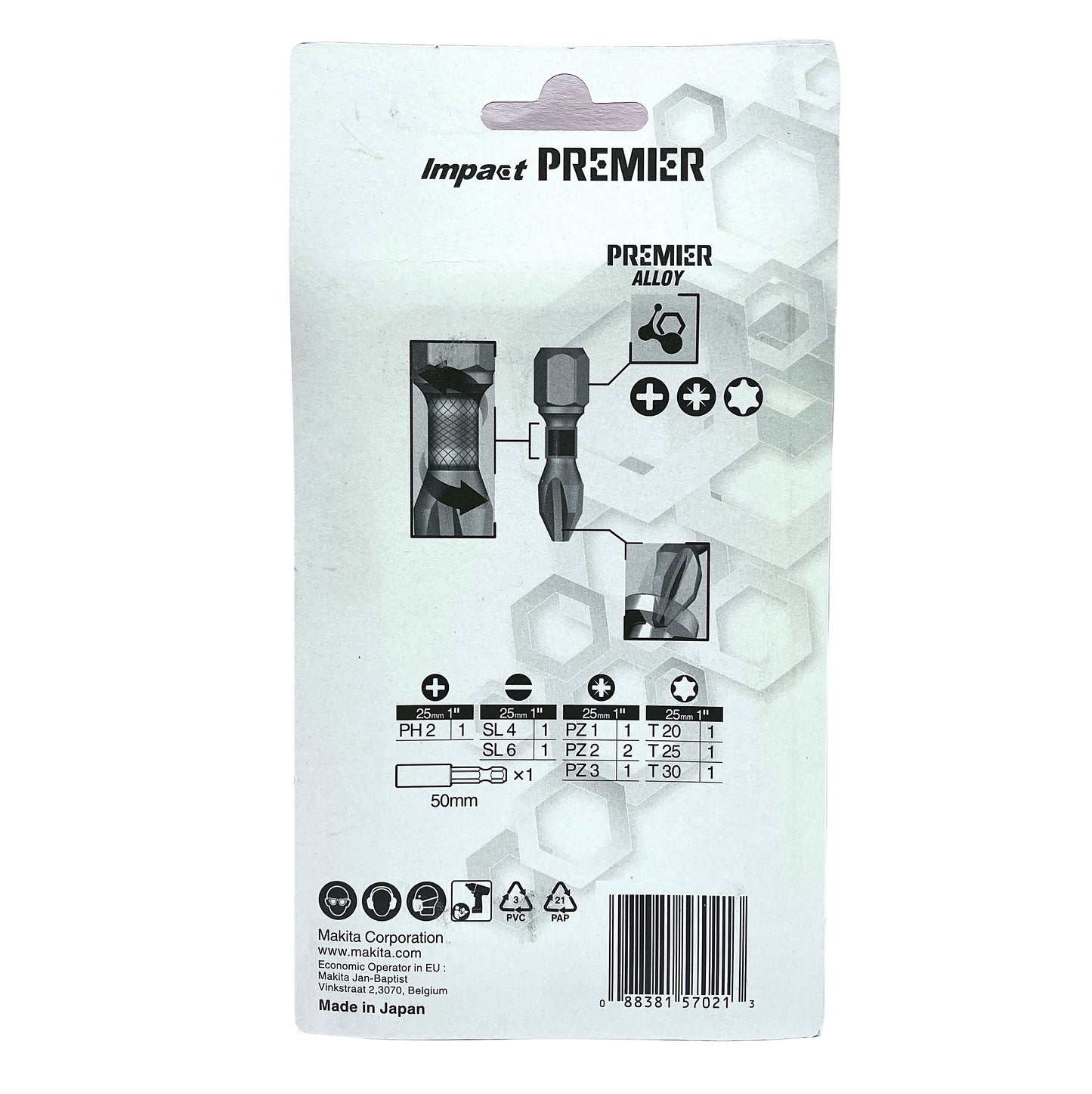 Makita Premier 11 Piece Impact Bit Set with Storage Case – E-03573 Made In Japan