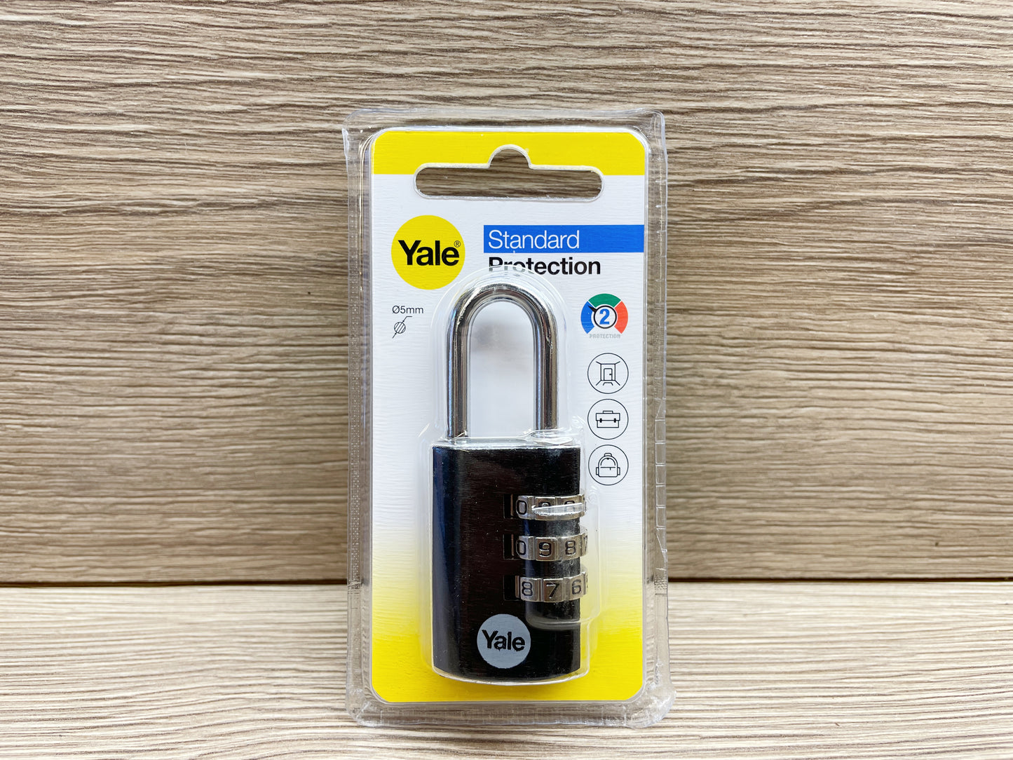 Yale 3-Digit Combination Padlock | 28mm | Black | Brand New Sealed